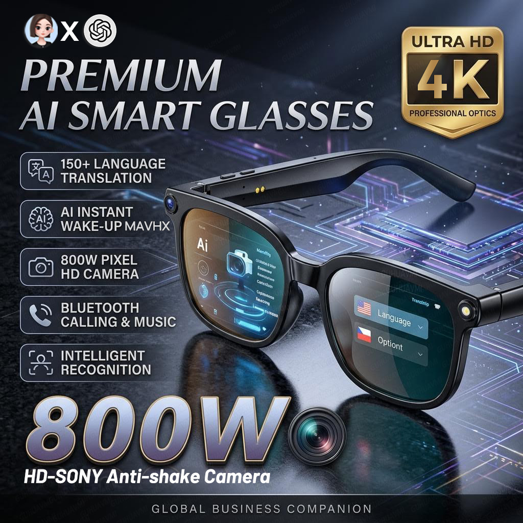 Smart Glasses Camera Video Recording 1080P - 2026 4K 8MP 스마트 안경 남성용