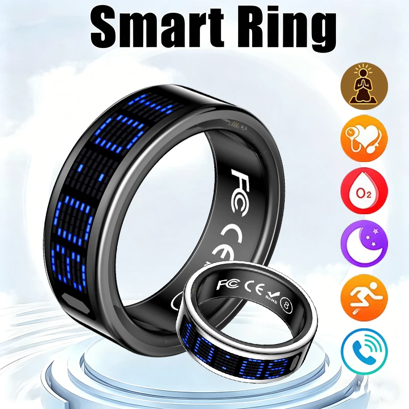 Smart Ring Health Tracker Blood Oxygen - 새로운 스마트 링 블루 LED 디스플레이
