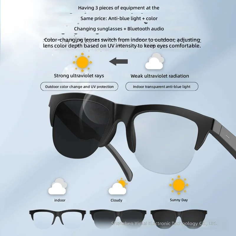 Photochromic Smart Sunglasses Audio - F02 스마트 블루투스 안경 남녀 공용
