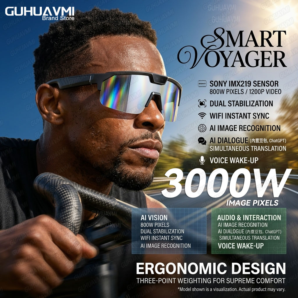 Photochromic Smart Sunglasses Audio - 포토크로믹 스마트 안경 1200P HD 카메라