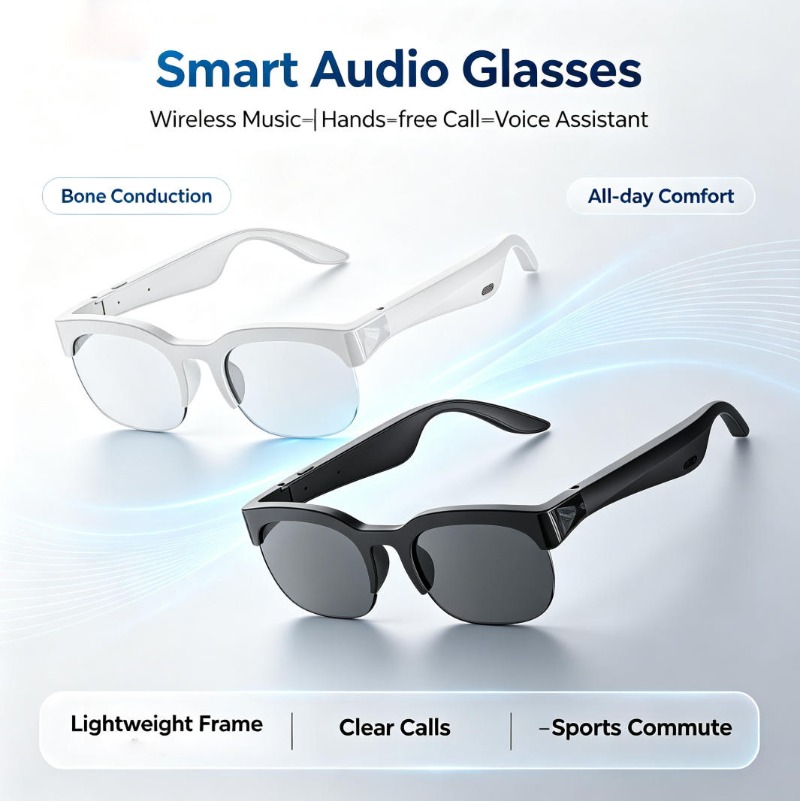 Bone Conduction Sunglasses Sports - 골전도 스마트 오디오 안경, 무선 음악