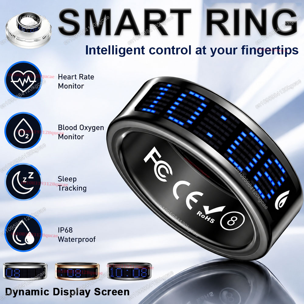 Smart Ring Health Tracker Blood Oxygen - 스마트 링 디스플레이 화면 터치, 통화