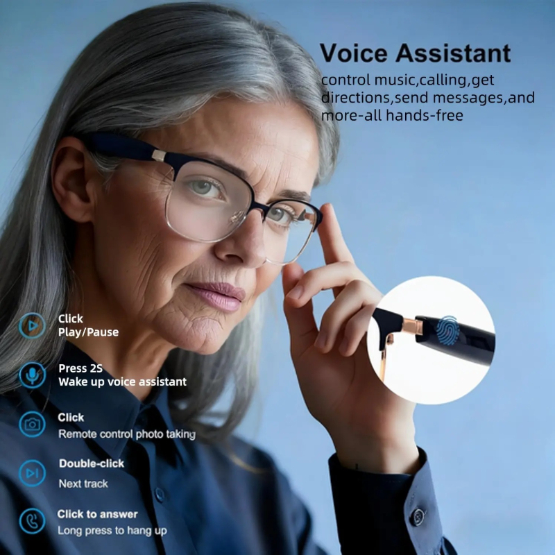 Blue Light Blocking Smart Audio Glasses - 블루투스 오디오 기능이 있는 스마트 독서