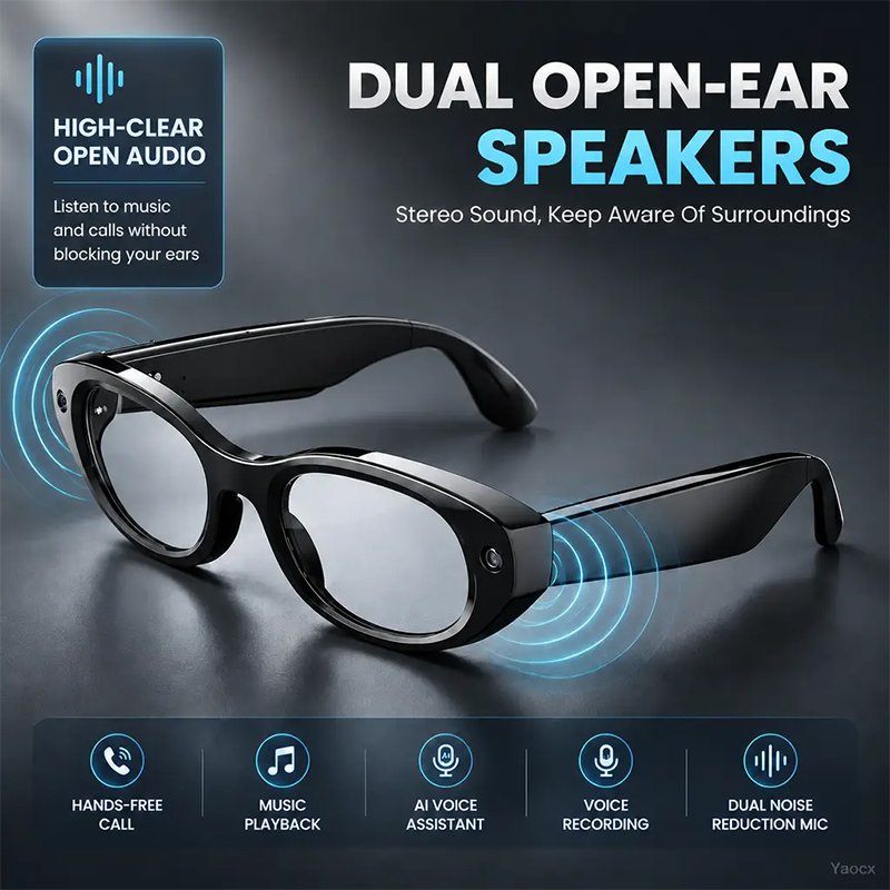 Smart Sunglasses Open Ear Music Calls - 오픈 이어 방식의 스테레오 스마트 안경,