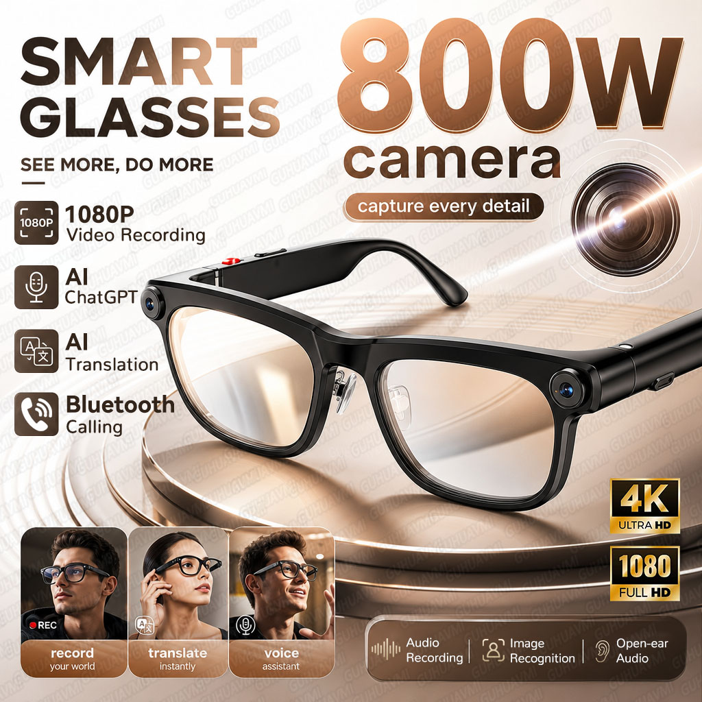 Smart Glasses Camera Video Recording 1080P - 8MP 카메라와 4K HD 비디오 녹화