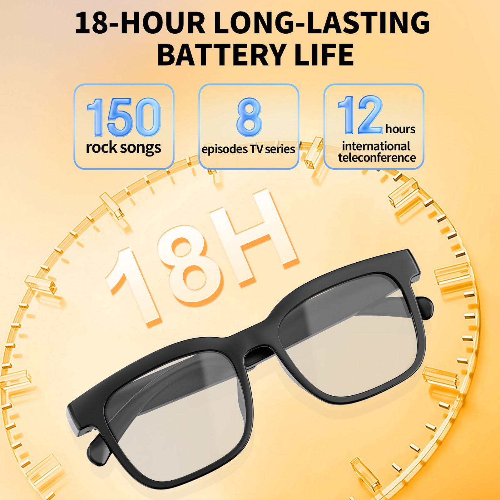 Blue Light Blocking Smart Audio Glasses - 여성 남성용 오디오 스마트 안경, 블루라이트