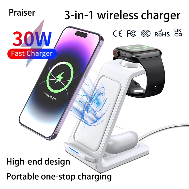 Smart Glasses Magnetic Charging Cable - 15W 3 in 1 무선 충전