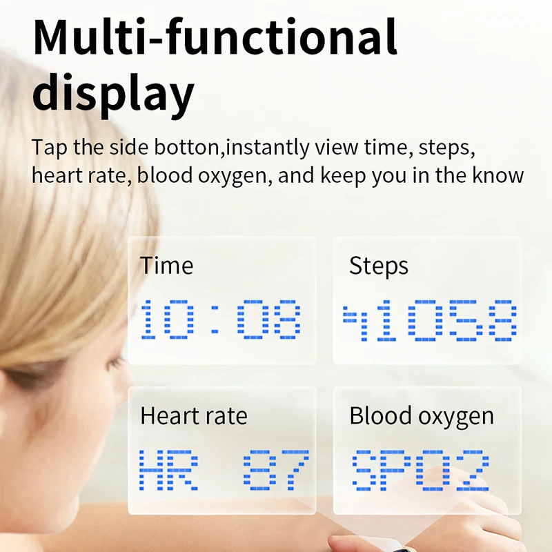 새로운 스마트 링 블루 LED 디스플레이 건강 모니터링 - Smart Ring Health Tracker Blood Oxygen 리뷰 및 가격