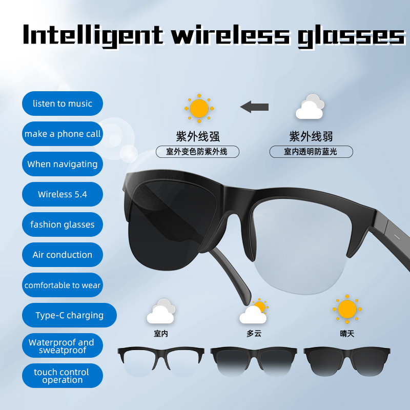 스마트 안경 광변색 블루투스 무선 핸즈프리 통신 오디오 - Smart Audio Glasses Touch Control 리뷰 및 가격