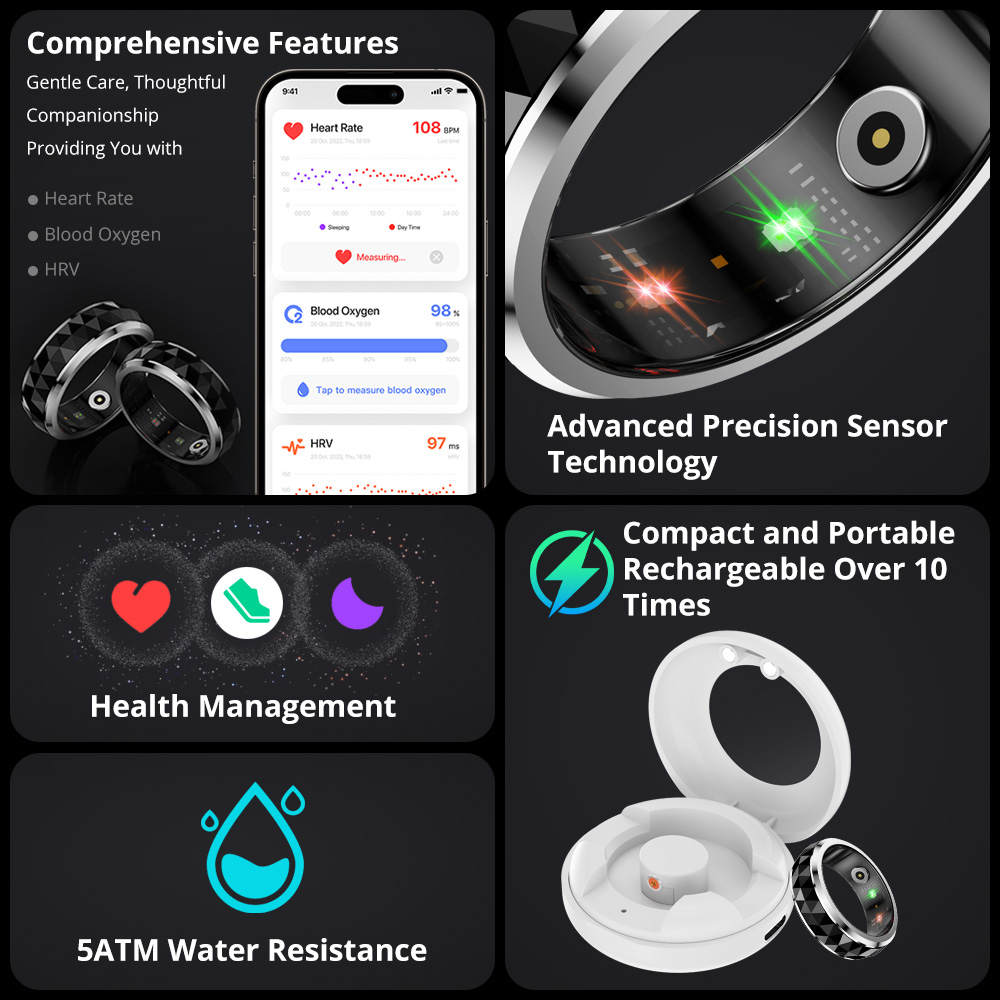 2024 COLMI 남성용 스마트 링, 피젯 스피너 불 - Smart Ring Health Tracker Blood Oxygen 리뷰 및 가격