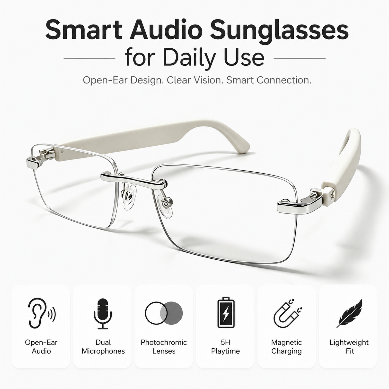 포토크로믹 스마트 안경 업그레이드 블루투스 오디오 오픈 - Photochromic Smart Sunglasses Audio 리뷰 및 가격