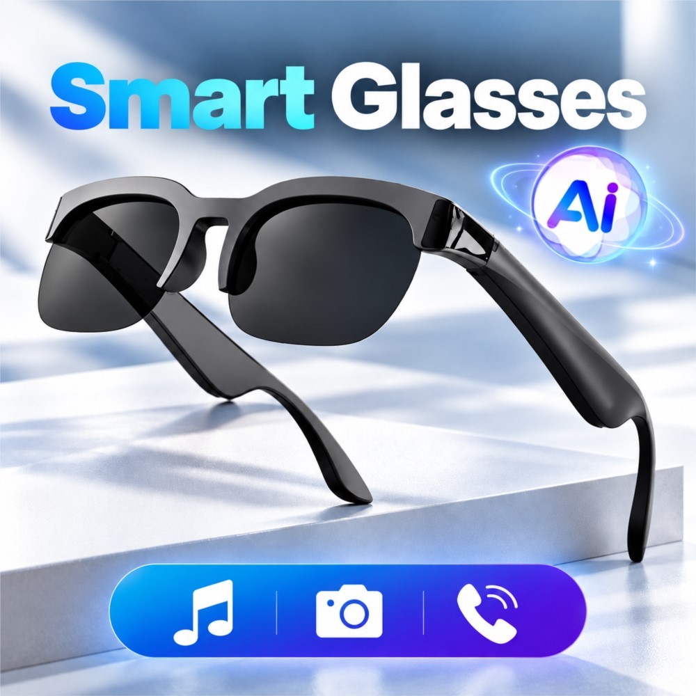 새로운 스마트 안경, 무선 블루투스 통화 및 음악 감상 - Smart Audio Glasses Touch Control 리뷰 및 가격