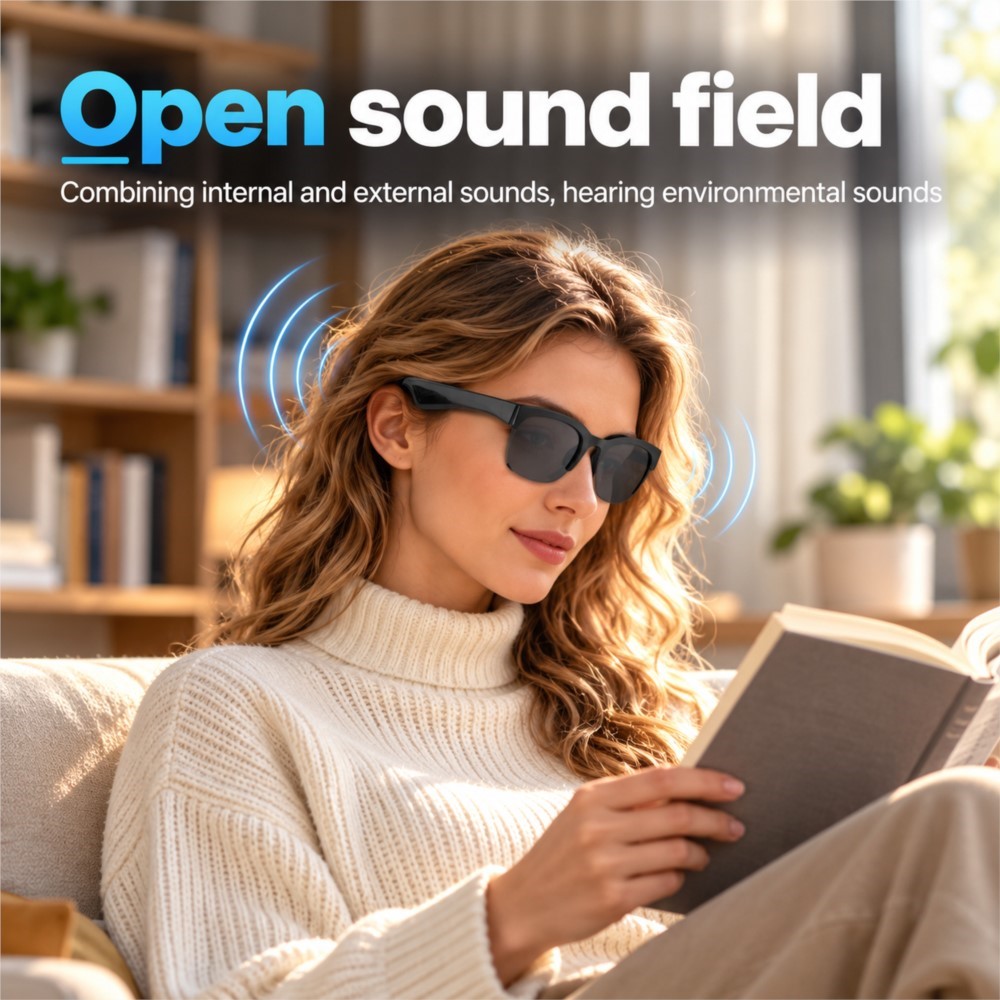 새로운 스마트 안경, 무선 블루투스 통화 및 음악 감상 - Smart Audio Glasses Touch Control 리뷰 및 가격