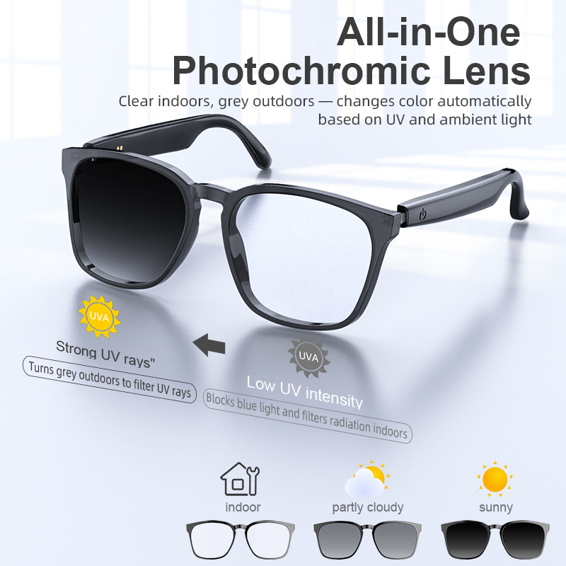 YBA14 AI 번역 스마트 안경 광변색 블루투스 핸즈 - Photochromic Smart Sunglasses Audio 리뷰 및 가격