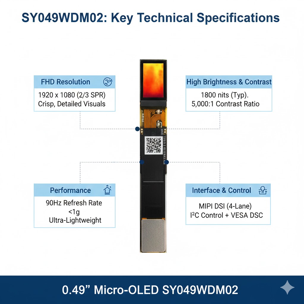 0.49인치 마이크로 OLED 디스플레이 SY049WD - Ar Smart Glasses Display Micro Oled 리뷰 및 가격