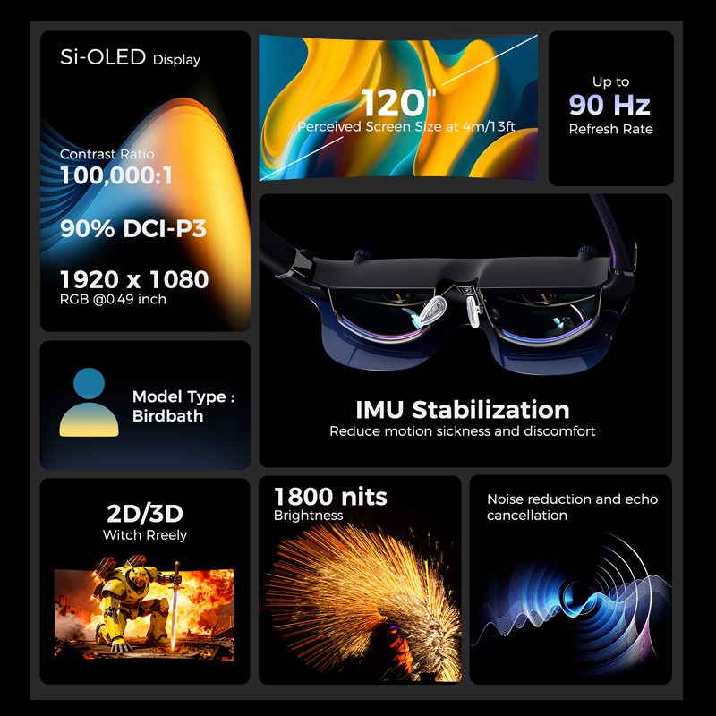 도매용 포켓 TV AR 글래스, AR/VR 스마트 글래 - Ar Smart Glasses Display Micro Oled 리뷰 및 가격