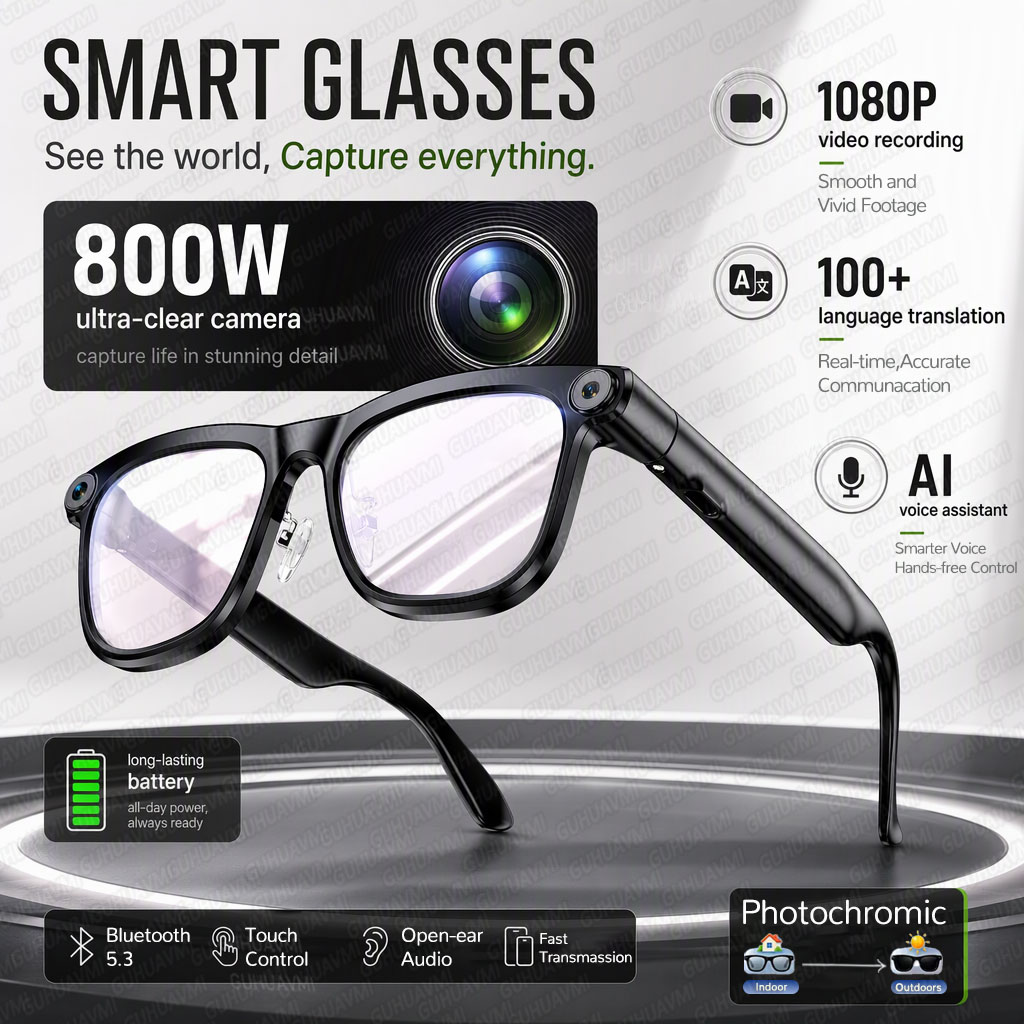 최신형 스마트 안경: 8MP 카메라, 4K 비디오, 실 - Smart Glasses Camera Video Recording 1080P 리뷰 및 가격