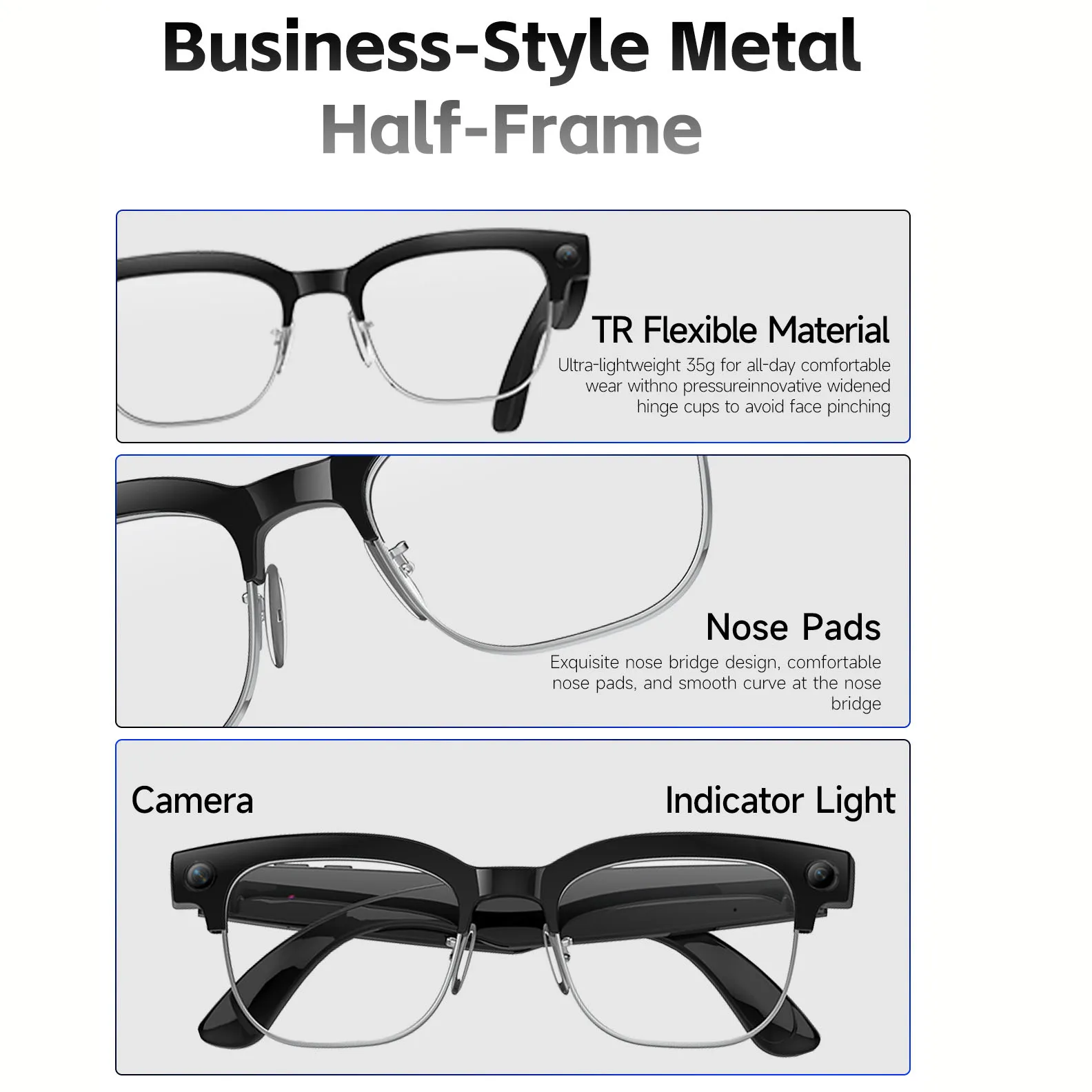 AI 스마트 안경, 음성 인식, 터치 컨트롤, 핸즈프리 - Smart Audio Glasses Touch Control 리뷰 및 가격