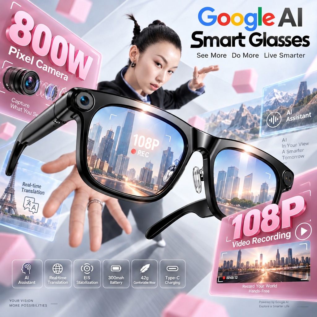 1080P 카메라, AI 스마트 기능, 블루투스 5.4 - Smart Sunglasses Open Ear Music Calls 리뷰 및 가격
