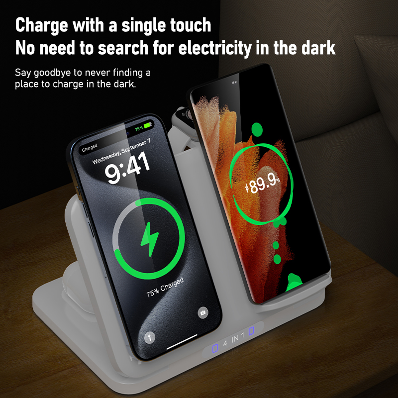 4 in 1 듀얼 폰 무선 충전 스탠드 마그네틱 고속  - Smart Glasses Magnetic Charging Cable 리뷰 및 가격
