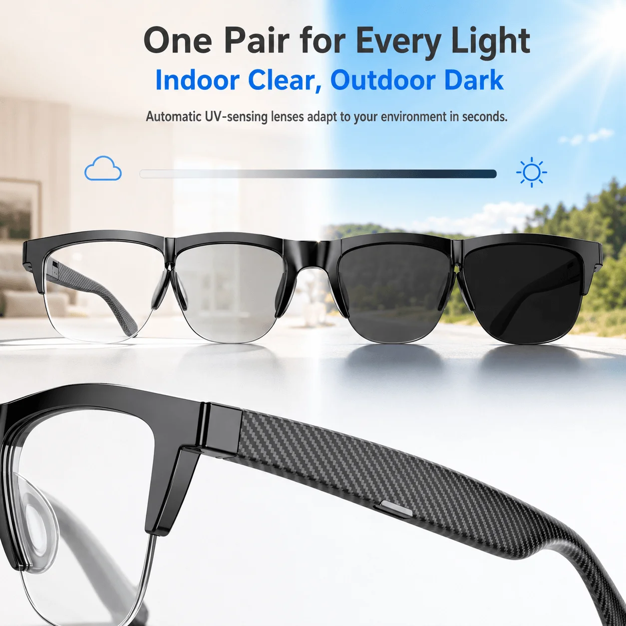 스마트 오디오 안경 블루투스 5.4 변색 안경 오픈 이 - Photochromic Smart Sunglasses Audio 리뷰 및 가격