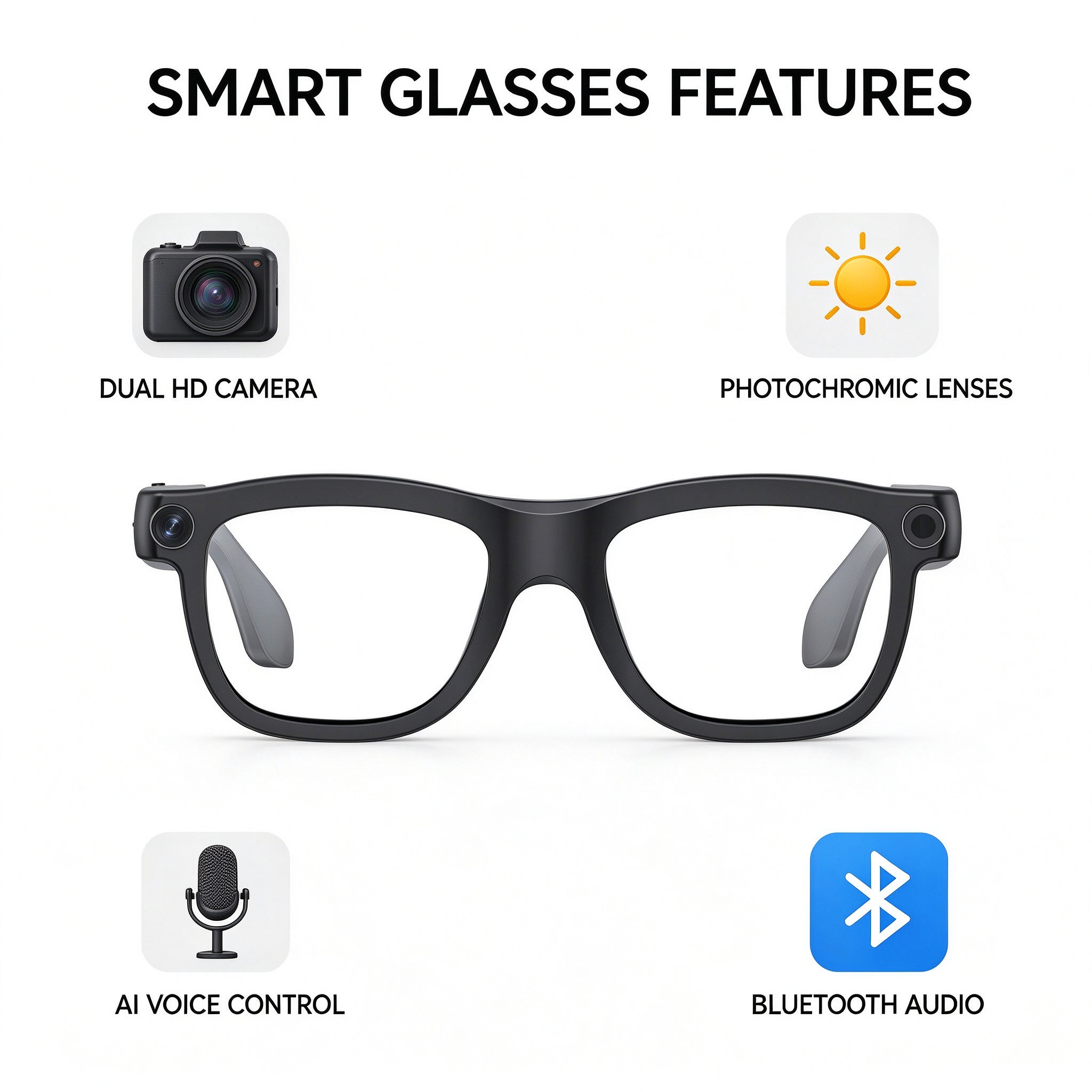E09C AI 스마트 글래스 변광 렌즈 듀얼 HD 카메 - Photochromic Smart Sunglasses Audio 리뷰 및 가격