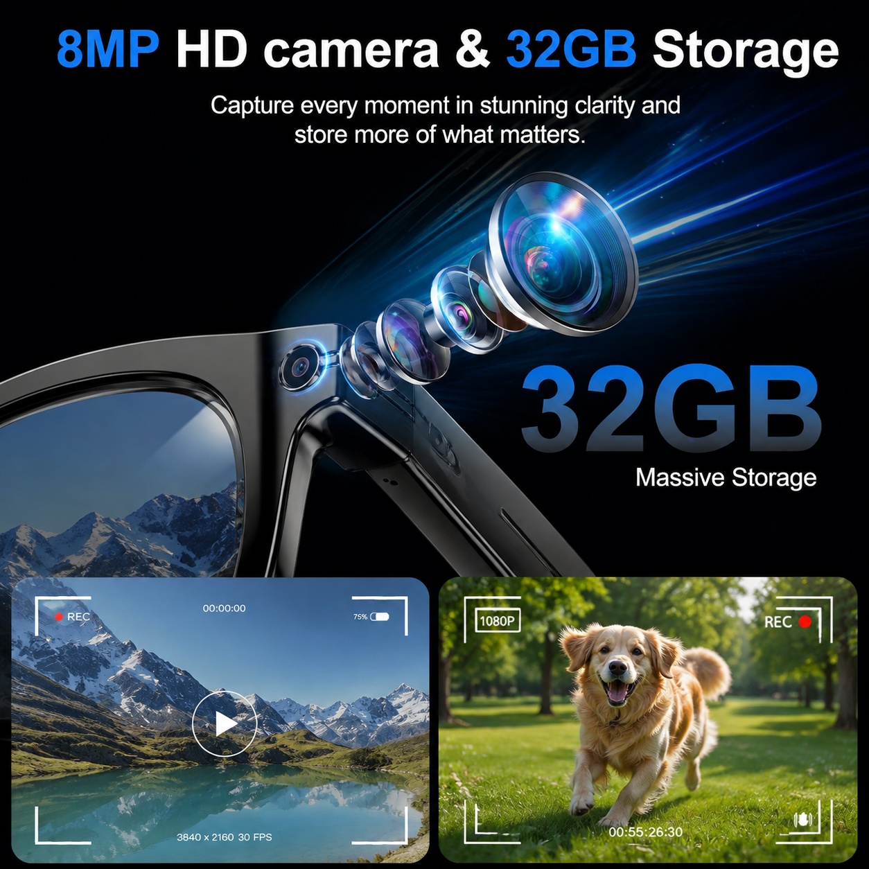 2026 AI 스마트 안경, 8MP 카메라 블루투스 안 - Smart Glasses Camera Video Recording 1080P 리뷰 및 가격
