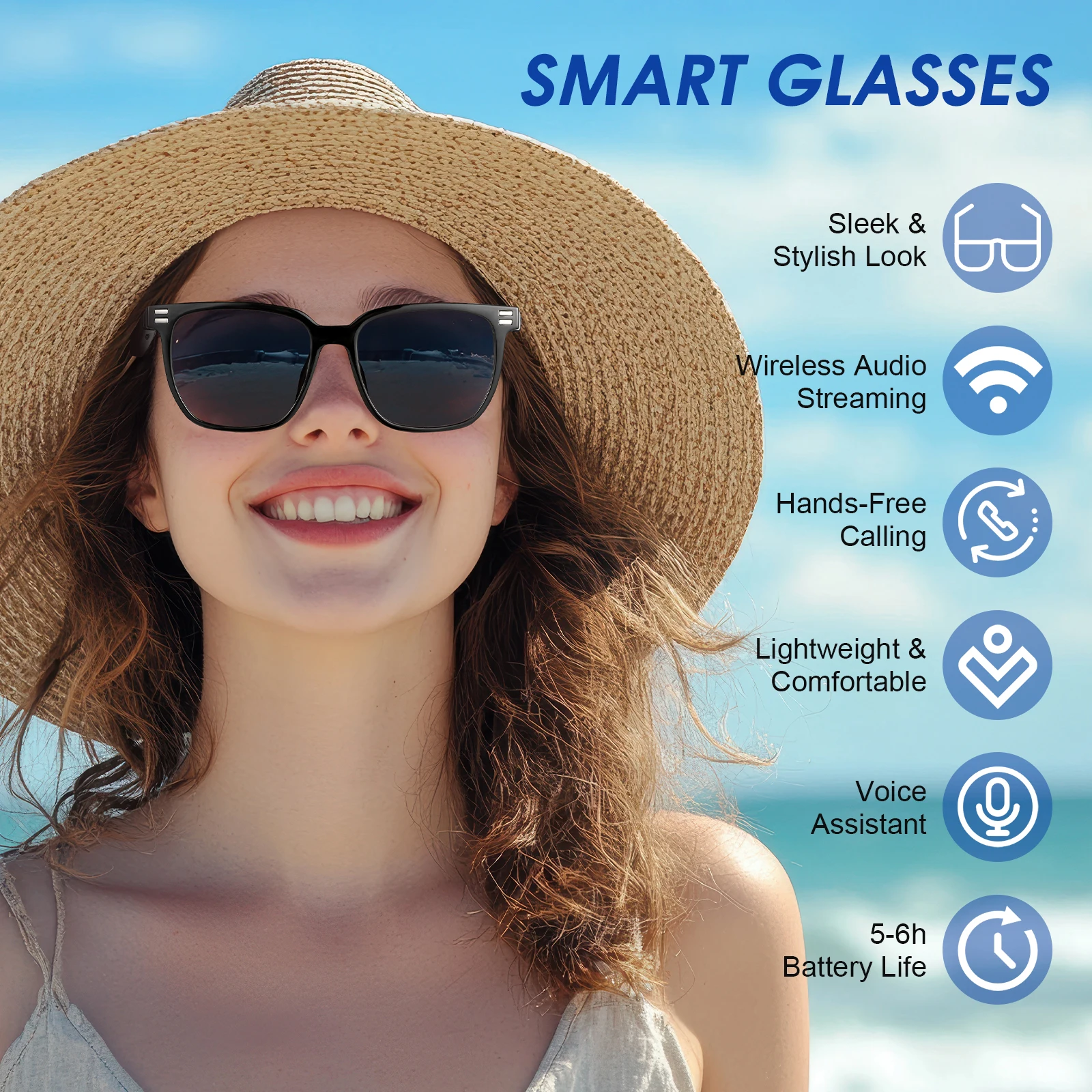 블루라이트 차단 스마트 안경 UV 보호 변색 선글라스  - Photochromic Smart Sunglasses Audio 리뷰 및 가격