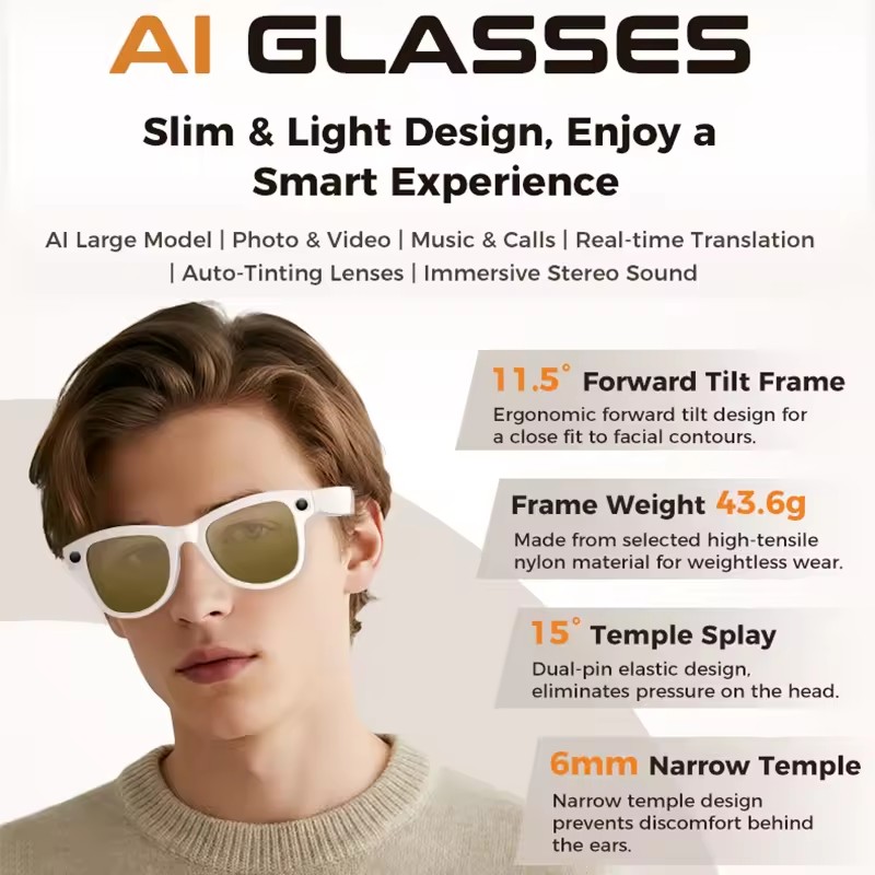신제품 800W 4K HD 카메라 스마트 안경 남성용  - Smart Glasses Camera Video Recording 1080P 리뷰 및 가격