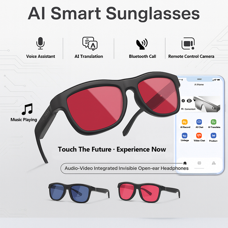 AI 번역 스마트 터치 자동 변색 선글라스 남녀공용 블 - Photochromic Smart Sunglasses Audio 리뷰 및 가격