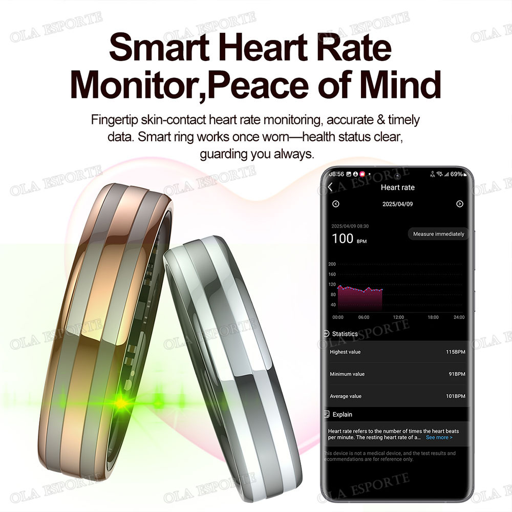 새로운 스마트 링: 심박수, 스트레스, 체온 측정, 건 - Smart Ring Health Tracker Blood Oxygen 리뷰 및 가격